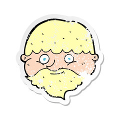 retro distressed sticker of a cartoon bearded man