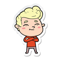 sticker of a happy cartoon man