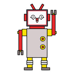 cute cartoon happy robot