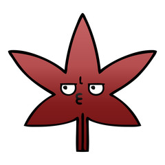 gradient shaded cartoon autumnal leaf