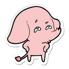 sticker of a cartoon elephant remembering