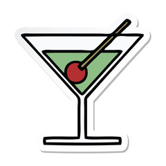 sticker of a cute cartoon fancy cocktail