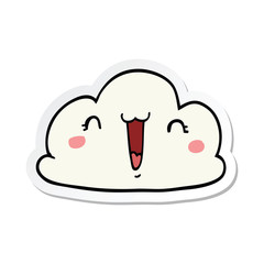 sticker of a cartoon cloud