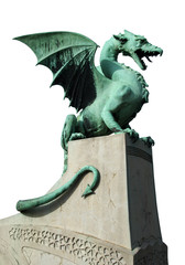 Draogn from the Dragon bridge in Ljubljana Slovenia