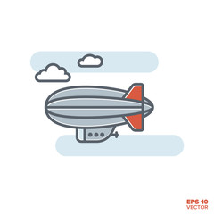 Zeppelin in flight vector illustration
