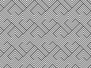 Abstract geometric pattern with stripes, lines. Seamless vector background. White and black ornament. Simple lattice graphic design