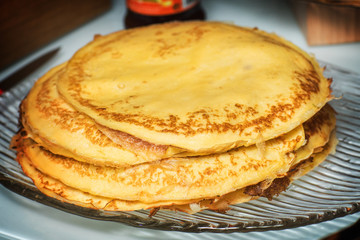 Staple of yeast pancakes, traditional for Russian pancake week