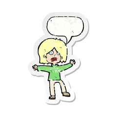 retro distressed sticker of a cartoon doodle