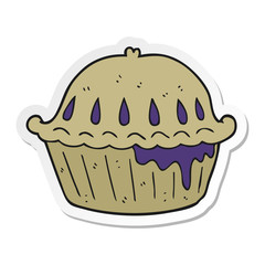 sticker of a cartoon pie