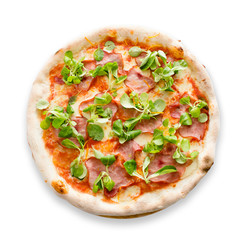 italian pizza isolated on white background
