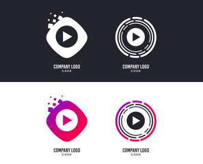 Logotype concept. Arrow sign icon. Next button. Navigation symbol. Logo design. Colorful buttons with icons. Vector