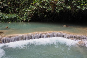 Fototapeta na wymiar Tat Kuang Si Waterfalls in Luang Prabang