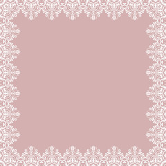 Classic vector square frame with arabesques and orient elements. Abstract ornament with place for text. Vintage pattern