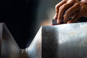 Ultrasonic inspection weld joint with angle probe