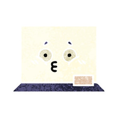 retro illustration style cartoon white board