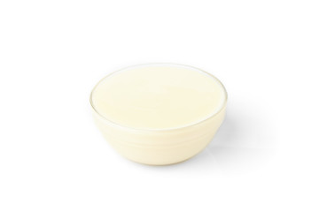 Condensed milk isolated on white background.