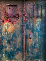 Rusted Old Sheet Metal Closed Door