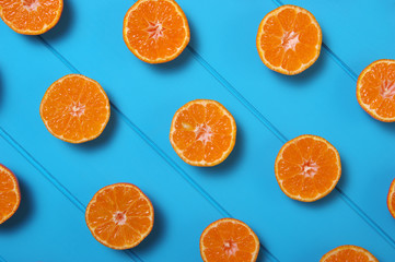 Oranges on wood  background