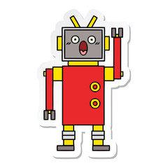sticker of a cute cartoon robot