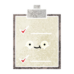 retro illustration style cartoon check list
