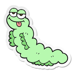 sticker of a cartoon caterpillar
