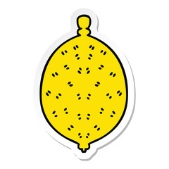 sticker of a quirky hand drawn cartoon lemon