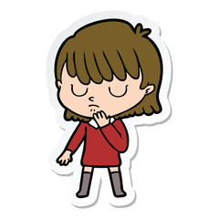 sticker of a cartoon woman