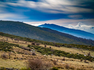 Aerial view of a mountain landscape on La Covatilla, Bejar (Salamanca)