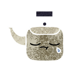 retro illustration style cartoon kettle