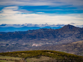 Aerial view of a mountain landscape on La Covatilla, Bejar (Salamanca)