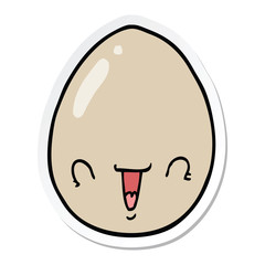sticker of a cartoon egg