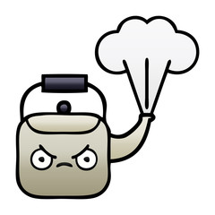 gradient shaded cartoon steaming kettle