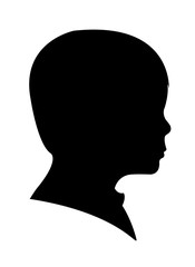 a baby boy head silhouette vector