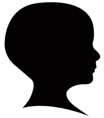 a baby boy head silhouette vector