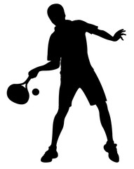 a man playing tennis, silhouette vector