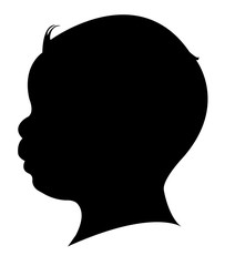 a baby boy head silhouette vector