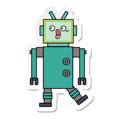 sticker of a cute cartoon robot