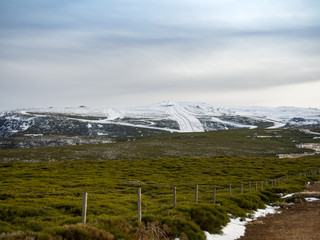 Aerial view of a mountain landscape on La Covatilla, Bejar (Salamanca)