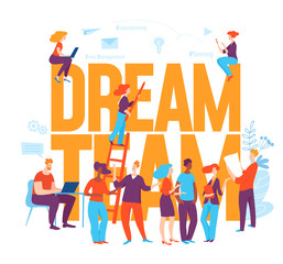 Human resource concept dream team  vector illustration 