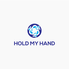 circle hand logo design concept, charity vector illustration.