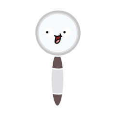flat color retro cartoon magnifying glass