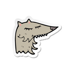 sticker of a cartoon wolf