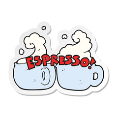 sticker of a cartoon espresso