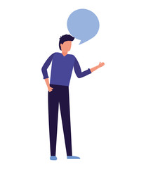 man standing speech bubble