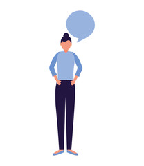 woman standing speech bubble