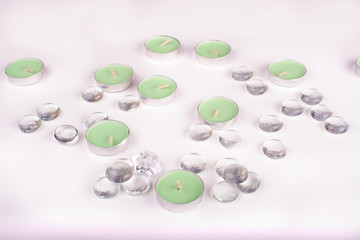 candles on white background