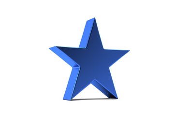 Obraz premium Blue Star Symbol. 3D Render Illustration