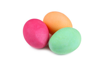 Colorful easter eggs isolated on white background