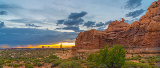 Thunderstorm approaches Arches National Park, UT