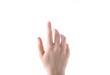 Obraz premium Female hand gesture isolated on a white background
